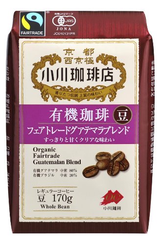 【日本直邮】京都小川咖啡店 有机咖啡公平贸易险境马拉混合豆 170g