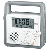 【送料無料】SEIKO/セイコークロック 電波目覚まし時計 SQ692W 手動発電機搭載の多機能防災クロック(携帯電話の充電)