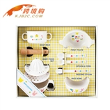 mikihouse 日本原装 婴儿宝宝/儿童离乳期餐具套装 （十件套） 研磨组餐具 送礼礼盒
